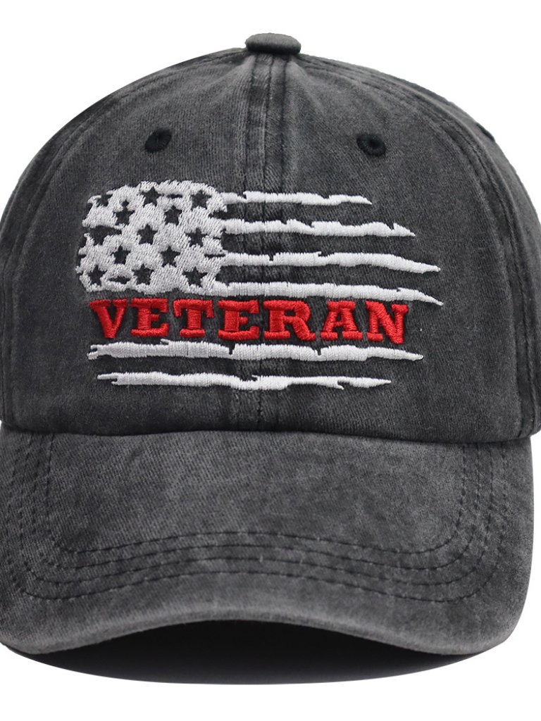 Distressed Veteran Army Hat For Men And Women, Us Patriotic Adjustable Washed